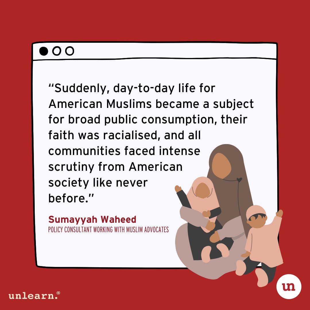 unlearn_com's tweet photo. The events of 9/11 were a tragedy. Many lives were forever changed because of the attack, especially the lives of many Muslims and Muslim-Americans. Islamophobia is still a very significant issue and must continuously be challenged. How were you impacted by 9/11?

#unlearn https://t.co/je4oTip0ZP