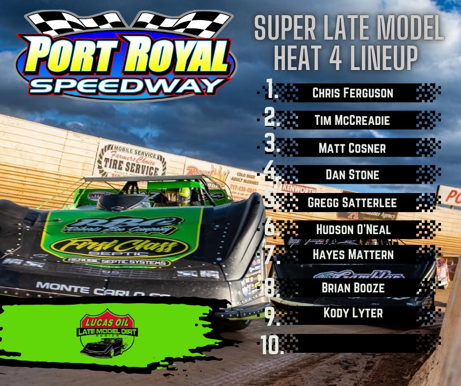 Port Royal Speedway SpeedPalace on Twitter "Heats 46 lineups