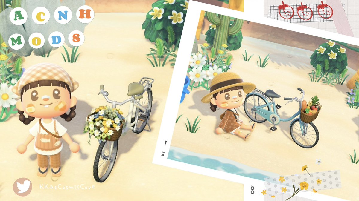 KKatCosmicCove's tweet photo. 🌿I can’t decide what to load up on my bicycle😅💕Flowers or groceries so I made both! 🤗🥰Please enjoy the flower &amp; grocery cruiser bikes🌿Both available in 6 colors💕
https://t.co/JiHPTnjK2j
#ACNH #acnhmods #ACNHDesign #どうぶつの森 https://t.co/Z18HKKLyKv