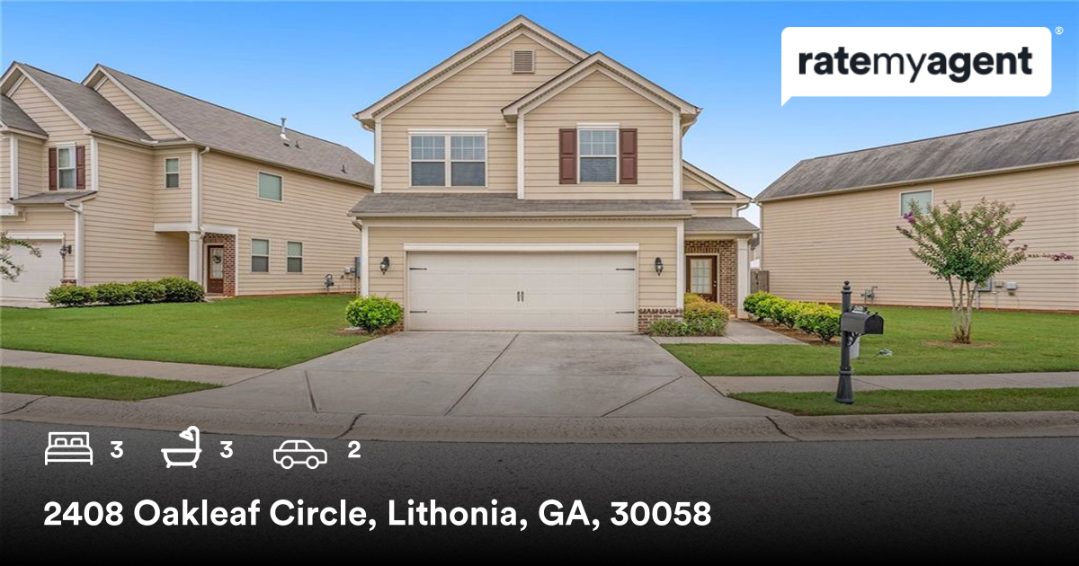 🛌 3 🛀 3 🚘 2
📍 2408 Oakleaf Circle, Lithonia, GA, 30058

My latest listing on #RateMyAgent

...
#ratemyagent #realestate #BHGRE_Metro_Brokers
rma.reviews/NnpcUyfMRK4G