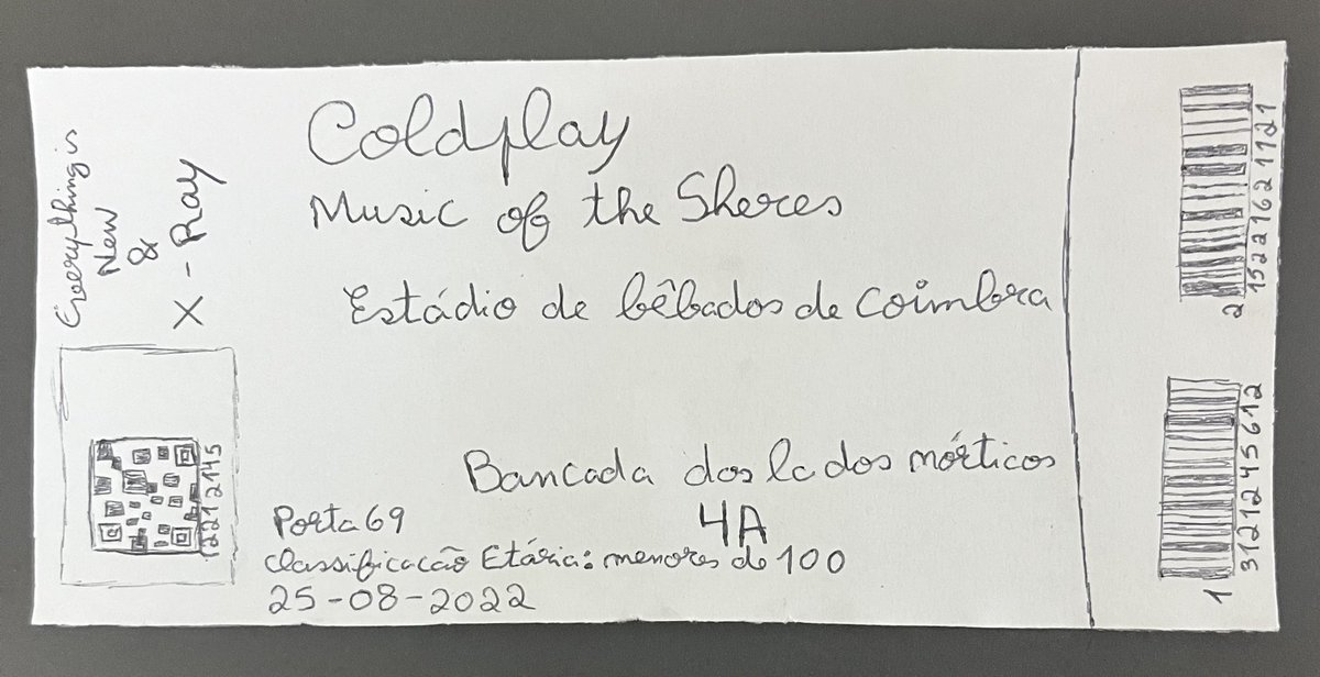Vendo bilhete para os Coldplay, 750€