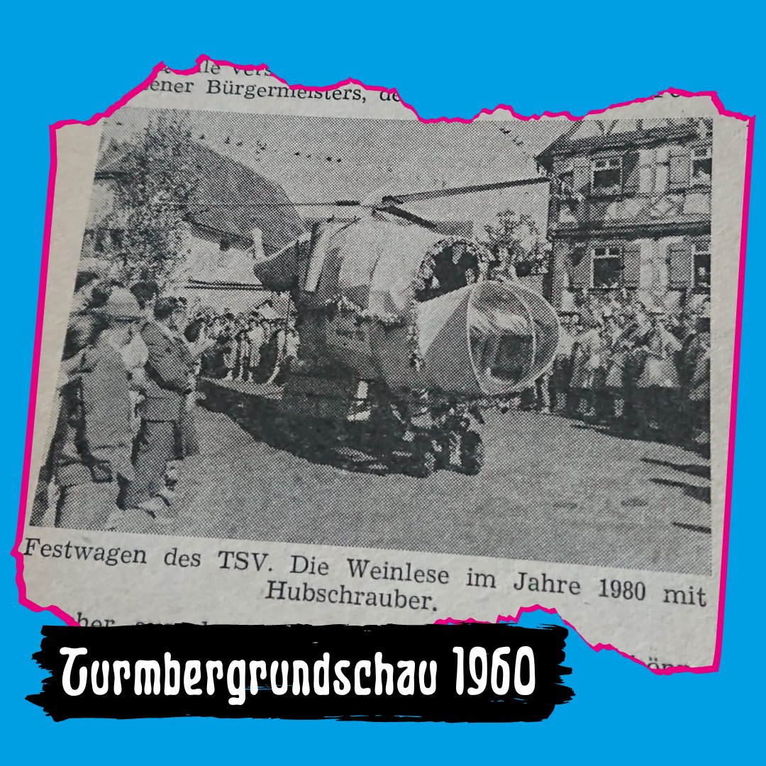 Das Weingartner Winzerfest war legendär 🎉🎊🍾.  Ein Teil war ein Umzug mit Festwagen. 1960 prognostizierte der TSV Weingarten, dass in zwanzig Jahren die Traubenlese 🍇 mit Helikopter 🚁 erfolgen wird.

⁉️ Kennst du auch besondere Geschichten vom Winzerfest?