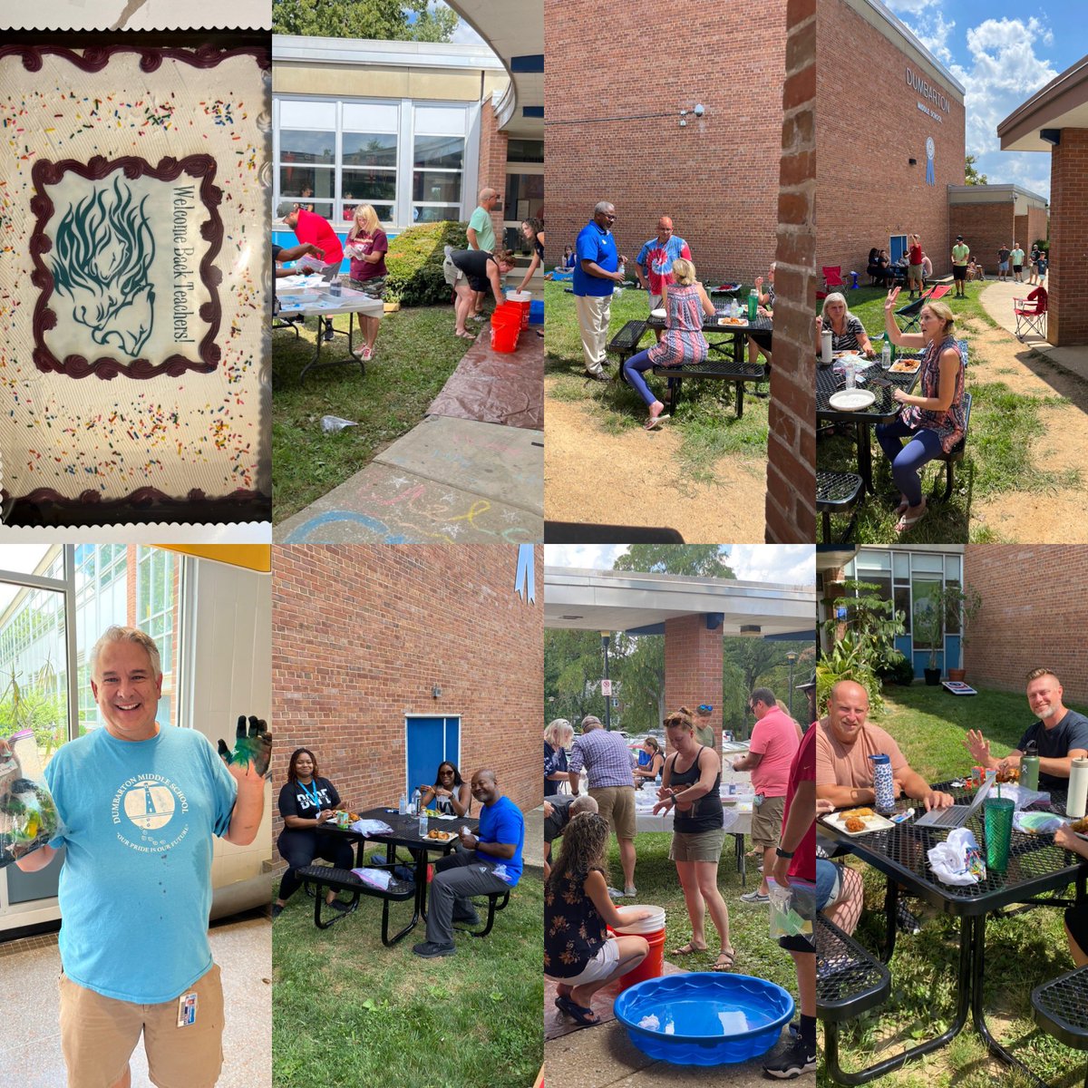 <a href="/DumbartonMiddle/">Dumbarton MS</a> faculty is ready! Chicken, cake, cornhole, tie dye and a local celebrity visit  - love the energy and excitement for next week! Thank you <a href="/eddiesrolandpk/">Eddies Roland Park</a> <a href="/GiantFood/">Giant Food</a> <a href="/tvtooten/">TIM TOOTEN SR</a> <a href="/Mattrosati1/">Matthew Rosati</a> <a href="/KDenmyer/">Kayla Denmyer</a> <a href="/Ms_Beale/">Ms.Beale</a> <a href="/SantosBCPS/">Larissa Santos</a>