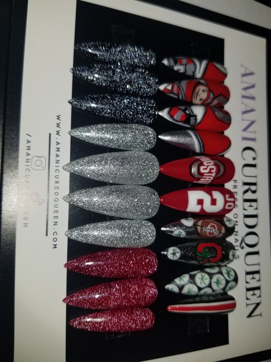 jothepirate's tweet photo. Get ready @BuckeyeNation @Brutus_Buckeye @OhioStateFB @CJ7STROUD She coming correct with the most OSU nails ever! https://t.co/2DFROIHXmh