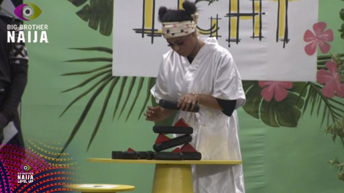 BBNaija's tweet photo. Chichi makes it past the two Games and the buzzer goes off at the third. 

Click here👉🏾https://t.co/NhcdNVadEe for more #BBNaija gist. https://t.co/TVBk7ewYm0