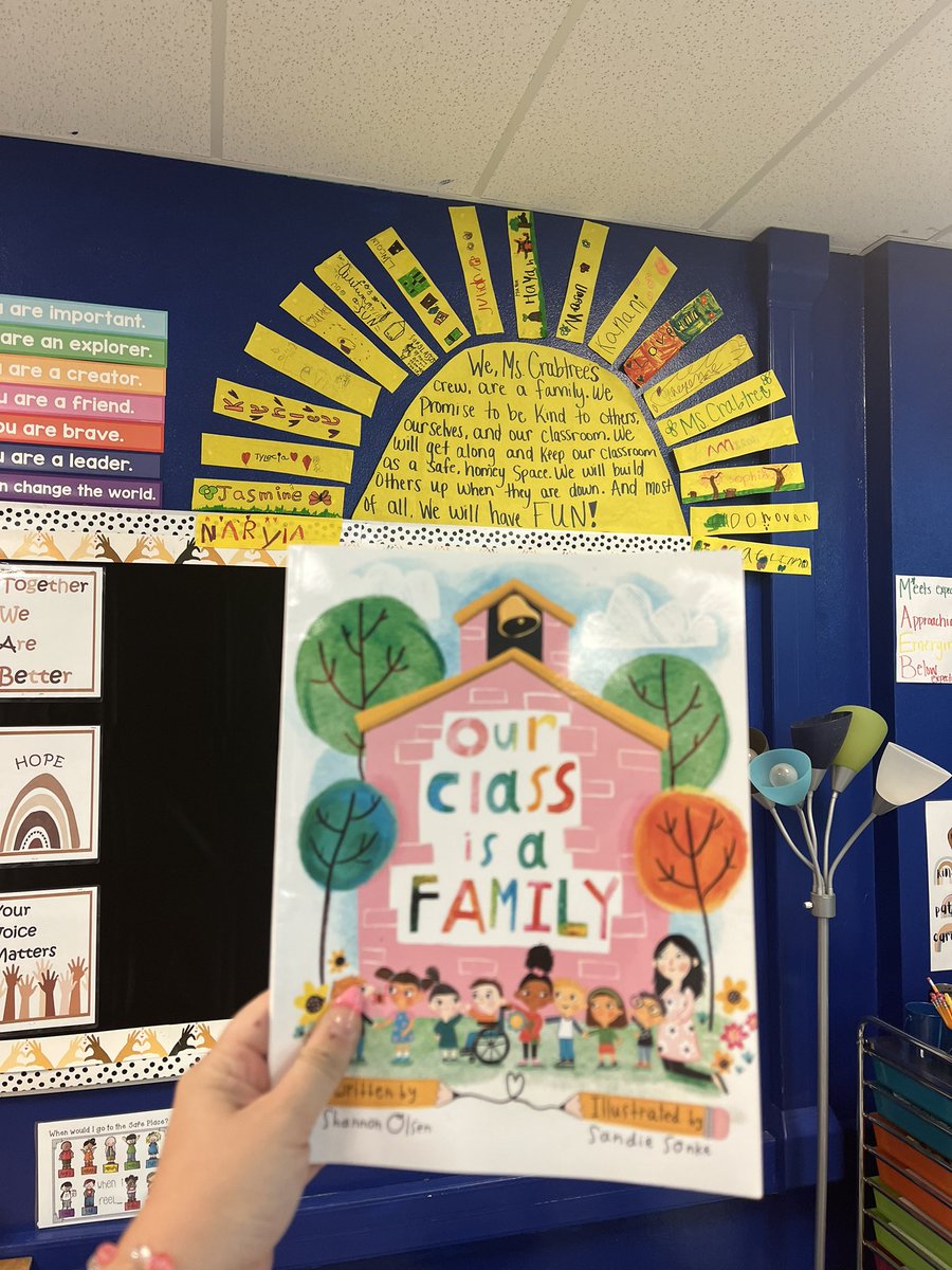 MsCrabtreesCrew's tweet photo. 1st day of school activity (yes it’s day 5 and I’m just now getting it hung up😂) My kiddos worked so hard on coming up with a class pledge after reading and discussing “Our class is a family”☀️ #THBentonproud #isdstrong #isdthird https://t.co/2RXgBXGjpI