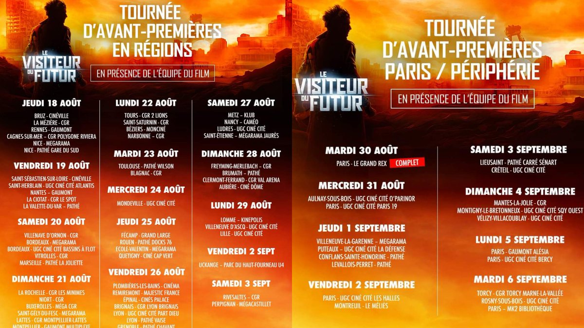 Je sors de l'avant-première du film "Le Visiteur du Futur".
Je n'ai qu'une seule chose à dire : si vous voulez que le cinéma français puisse s'imposer qualitativement au niveau international dans le domaine de la science-fiction, allez le voir.
Et si vous l'appréciez, parlez-en !