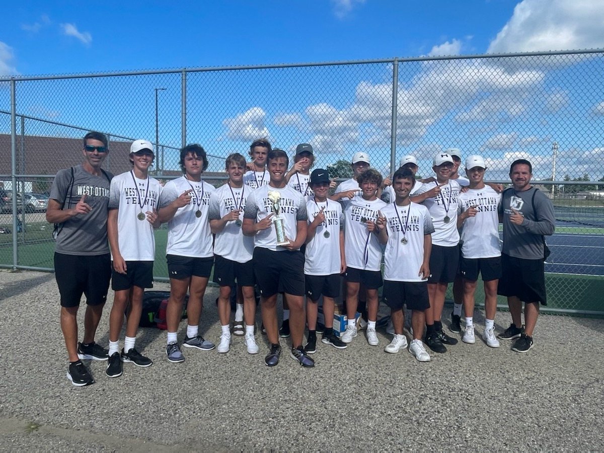 WO_Tennis's tweet photo. WO takes 1st place at the Ann Arbor Pioneer Quad by 1 point for the first time in program history. Every flight took first or second place. Let's goooooooo!!!! https://t.co/2AHWgLpLm9