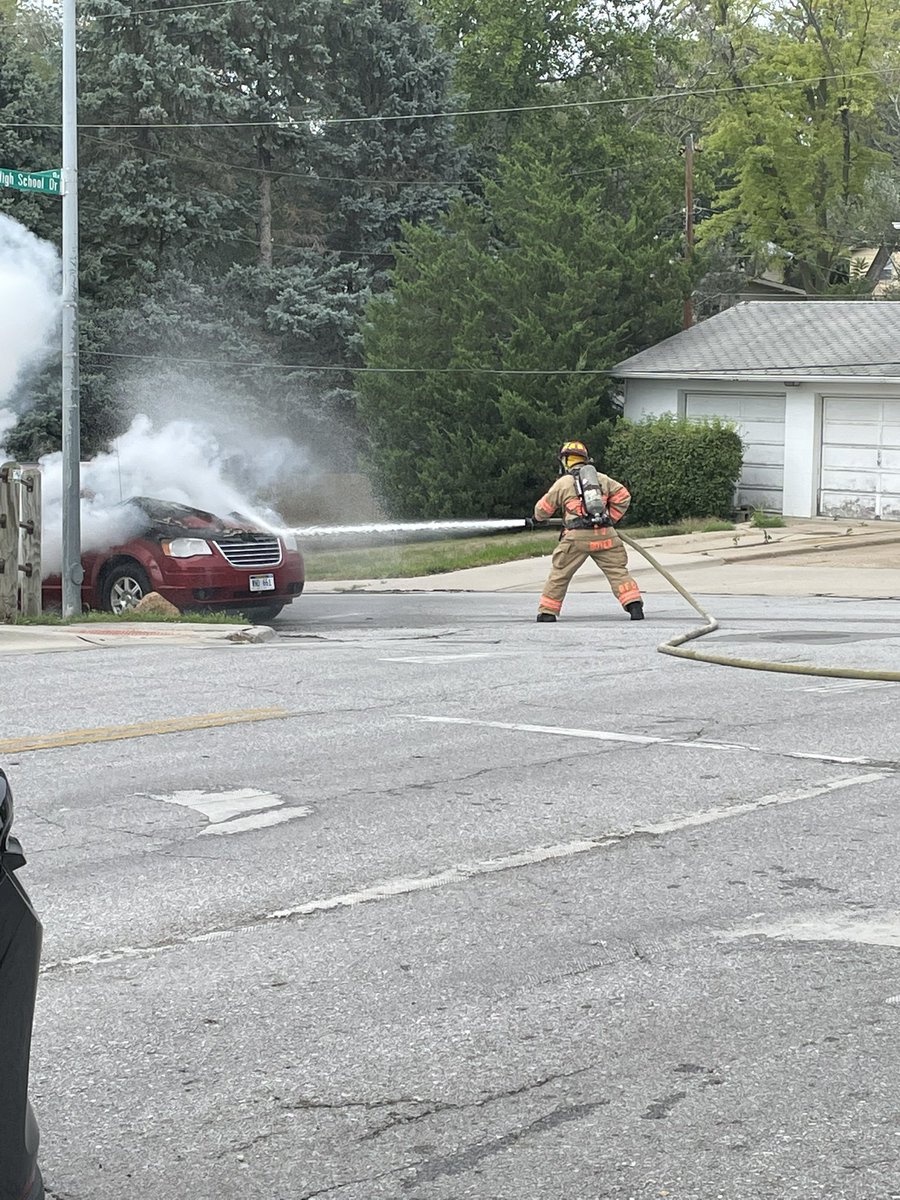 Vehicle fire at High School Dr and Freeman Dr.