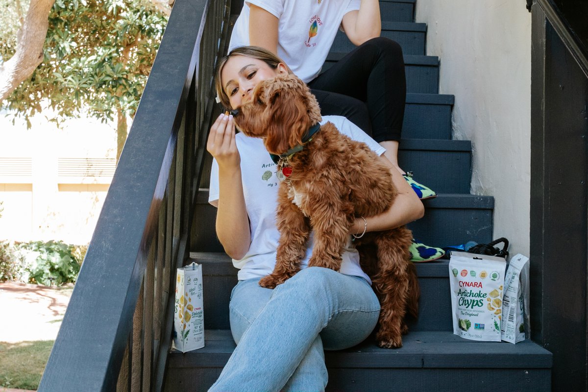 CYNARAartichoke's tweet image. Life isn't so ruff when you have a furry friend and the best snack on hand. 💚🥰  

#nationaldogday #artichokelovers #superfoodsnacks