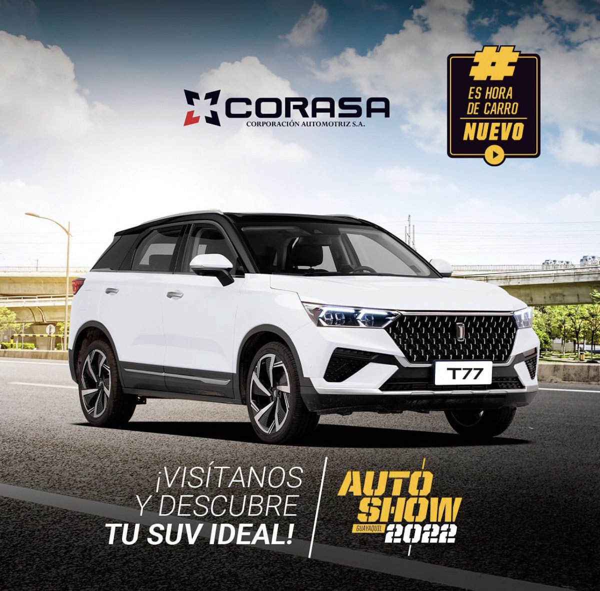 GabyAlcivar7's tweet photo. Se viene el #Autoshow2022, del 30 AGO al 4 SEP en Expoplaza en Guayaquil.

Aprovecha para conocer los autos #FAW de #Corasa y por la compra de uno, llévate un TV 🖥 para ver el #Mundial 🎉⚽️

¡Increíbles beneficios y descuentos! https://t.co/mx2iUfaAOD