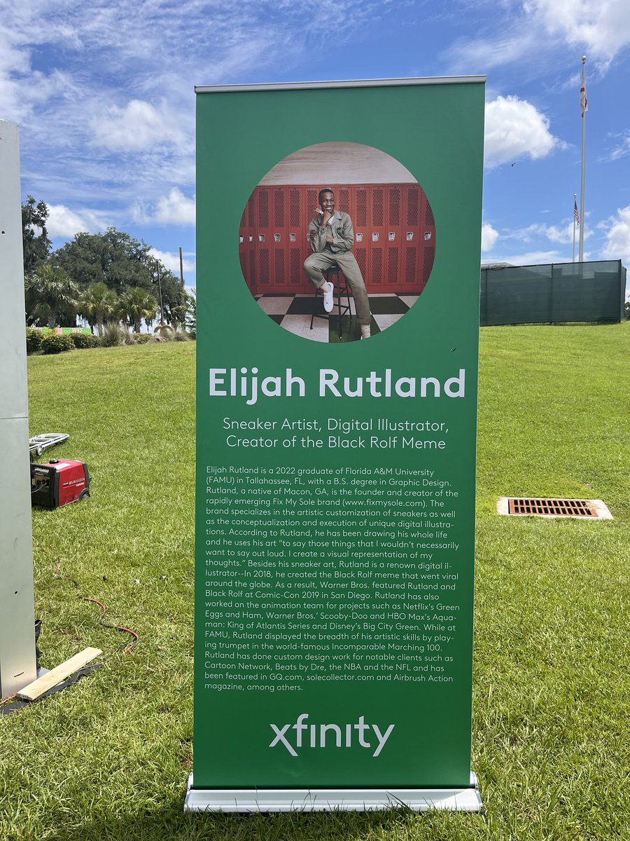 The first mural that’s part of the 11 mural HBCU series that I created for <a href="/Xfinity/">Xfinity</a> was on display at <a href="/FAMU_1887/">Florida A&M University</a> Set Friday today🐍🔥🔥 thank you to everyone who came out and saw it and/or signed it🙌🏾🥹