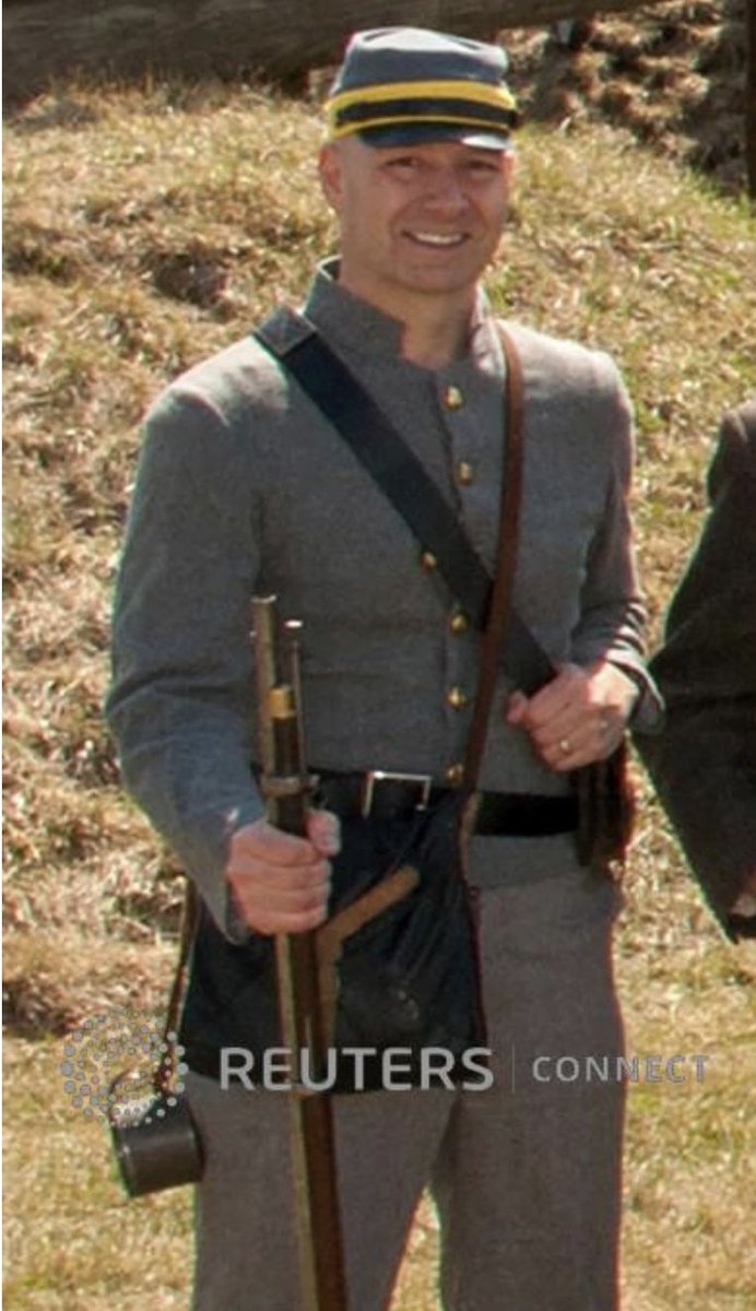 phildstewart's tweet photo. SCOOP - Three years before retiring from the U.S. Army in 2017, Donald Trump-backed Pennsylvania gubernatorial candidate Doug Mastriano posed in Confederate uniform for a faculty photo at the Army War College, according to a copy of the photo obtained by Reuters. https://t.co/xYDJiY4gFB