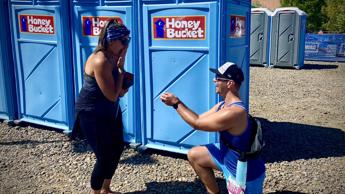 When at Hood To Coast, and you want to win the #honeybucketselfie challenge, sometimes you just gotta commit. <a href="/honeybucket/">Honey Bucket</a>
