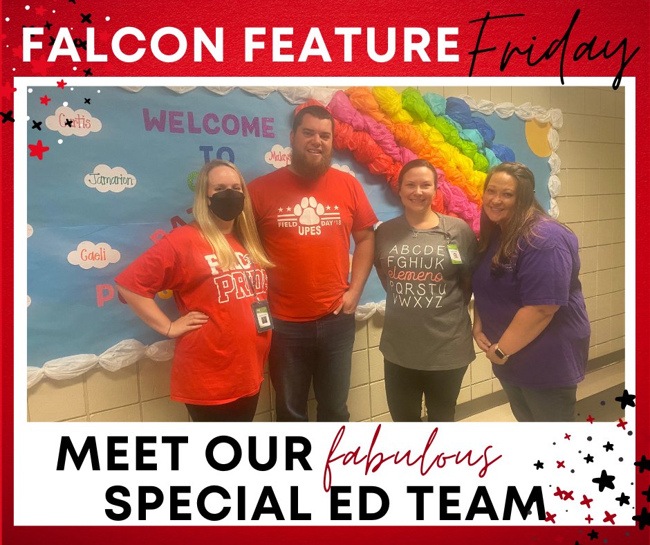 UPES_Leads's tweet photo. Today's Falcon Feature Friday is our Special Education department. Not pictured but absolutely a huge part of this team are Ms. Saeed, Mrs. Eubanks, and Ms. Barnes. Thank you so much for all that you do for our students and teachers! #inclusionmatters #WeAreFalcons #upesleads https://t.co/WbGWWZaPDF