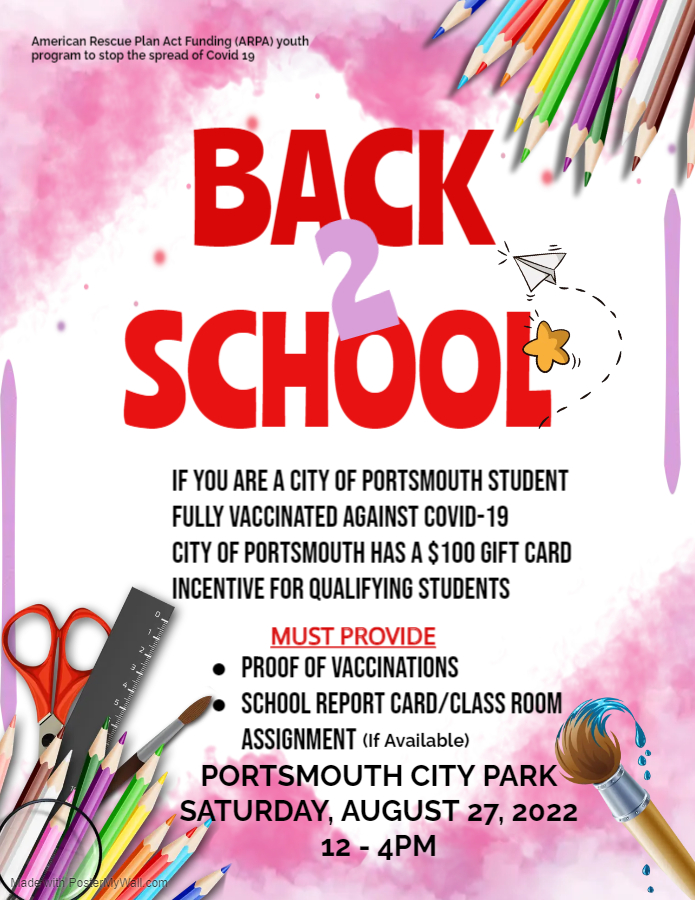 City of portsmouth on twitter join us for the back 2 school event at