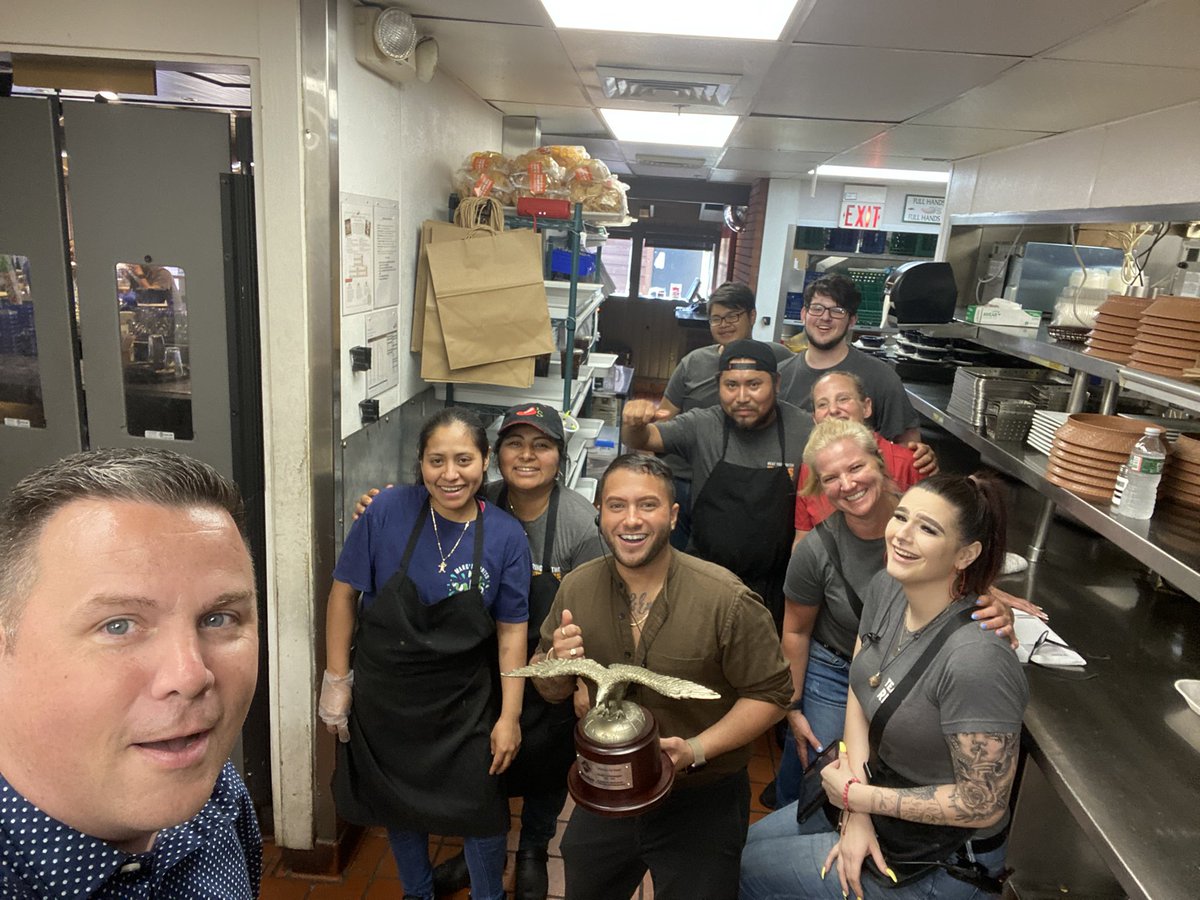 Kosdad42's tweet photo. Celebrating Andy  @Chilis and his Wings of Fire!!!! Happy 10 year anniversary Andy!!! https://t.co/NWHpeUUzNH