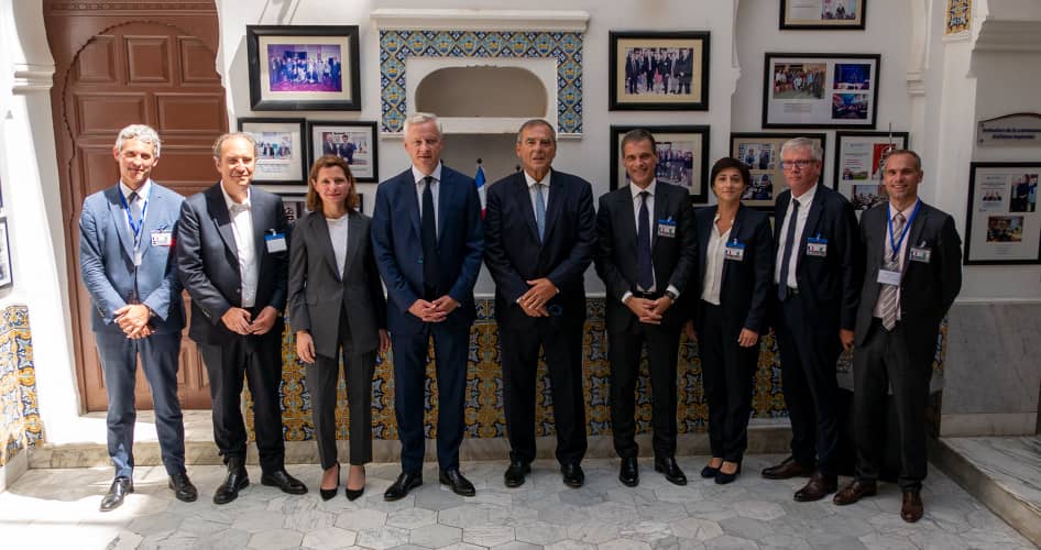 Des capitaines d'industries de talent pour un déjeuner à la CCIAF autour de <a href="/BrunoLeMaire/">Bruno Le Maire</a>, Ministre de l'Economie, des Finances  Souveraineté indus
C. MagGregor #engie <a href="/RodolpheSaade/">Rodolphe Saade</a> <a href="/cmacgm/">CMA CGM Group</a>  <a href="/Xavier75/">Xavier Niel</a> <a href="/JeanFLoiseau/">Jean-François Loiseau</a> <a href="/_AXEREAL/">AXEREAL</a>   <a href="/ratpdev/">emmanuel cozic</a> Hiba Fares <a href="/CCI_Fr_Inter/">CCI Fr International</a>
<a href="/ambafrancealger/">Ambassade de France en Algérie 🇫🇷</a>