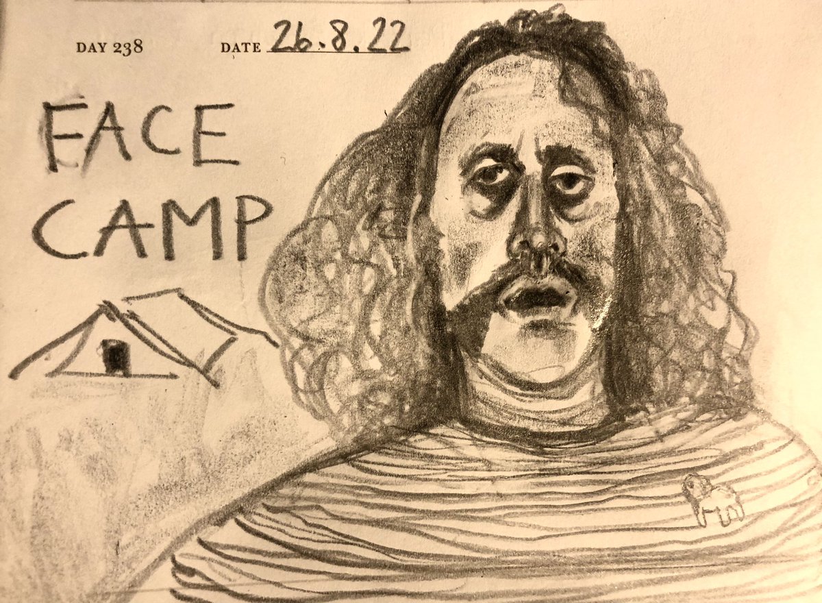 Venster67's tweet photo. One Sketch A Day 26.8.22
‘FACE CAMP’⛺️
#facecamp #camping #dorset #summerholidays #tired #onesketchaday #sketchbook #visualdiary #art #illustration #pencilsketch https://t.co/4NeTTJGXDP