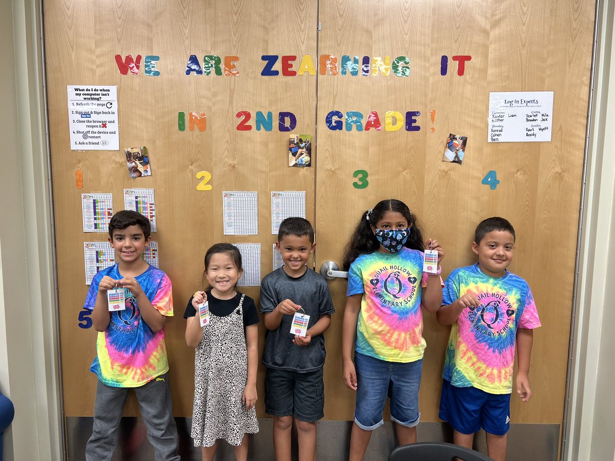 TamiDurden's tweet photo. These Zearners earned their first Zearn brag tag for completing all of Mission 1!  #QHESgoingplaces #goquails #mathisfun #zearningitin2ndgrade #QHES @zearned @pascoschools @KaraSmucker @QHESPasco https://t.co/g3vYap4PsH