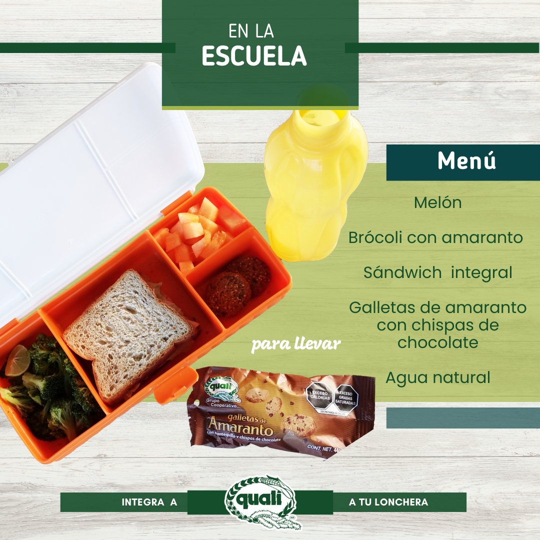 QualiMexico's tweet photo. Para este #RegresoAClases te damos unas opciones de #loncheraSaludable 
Los que si alimentan son #quali 
#amaranto #lunch #nutritivo #desayunosaludable https://t.co/YX1eJtnzch
