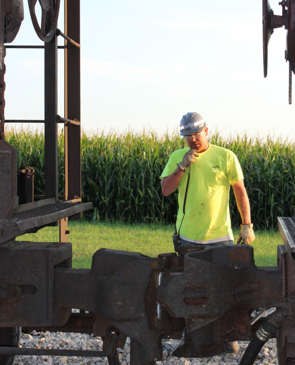 LandusAg's tweet photo. Caption Contest: Comment below what you think our Landus Crew member is saying to the radio!  We think "TGIF" 🗣

#Friday #Farming #railroad #workpics #Landus #captioncontest https://t.co/eGPxMeSKYt