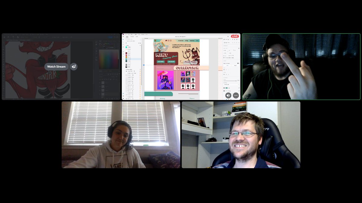 g00s3_g00s3's tweet photo. The @JuniperDiesNFT Team hard at work. Just a bunch of friends making it happen. @frankdegods can I just submit this instead of editing my #y00tslist application hahaha
#NFTCommunity #nftart #Solana #SolanaNFTs #solanaNFTproject https://t.co/FivMqPHdfO