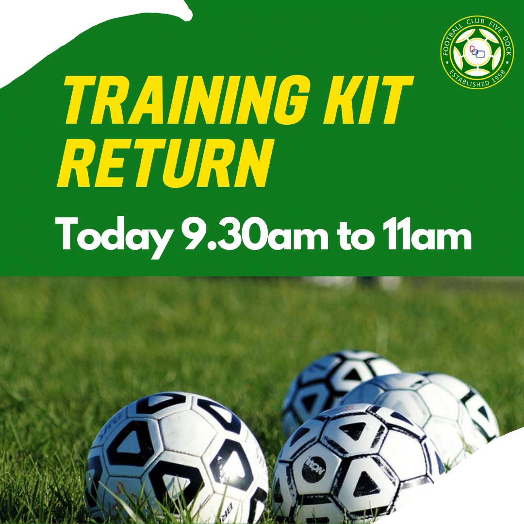 FCFiveDock58's tweet photo. Reminder for our coaches and managers. You can return your club supplied training kit this morning at the Nield Park canteen. https://t.co/4clwpfUyGC