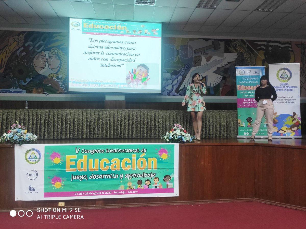 ISTPEM1's tweet photo. Expositoras: Leonela Nicole Delgado Cullquipuma.
Danna Monserath Sarmiento Torres
Universidad Nacional de educación.
Tema: " Los pictogramas cómo sistema alternativo para mejorar la comunicación en niños con discapacidad intelectual". https://t.co/NHuosXpKmS