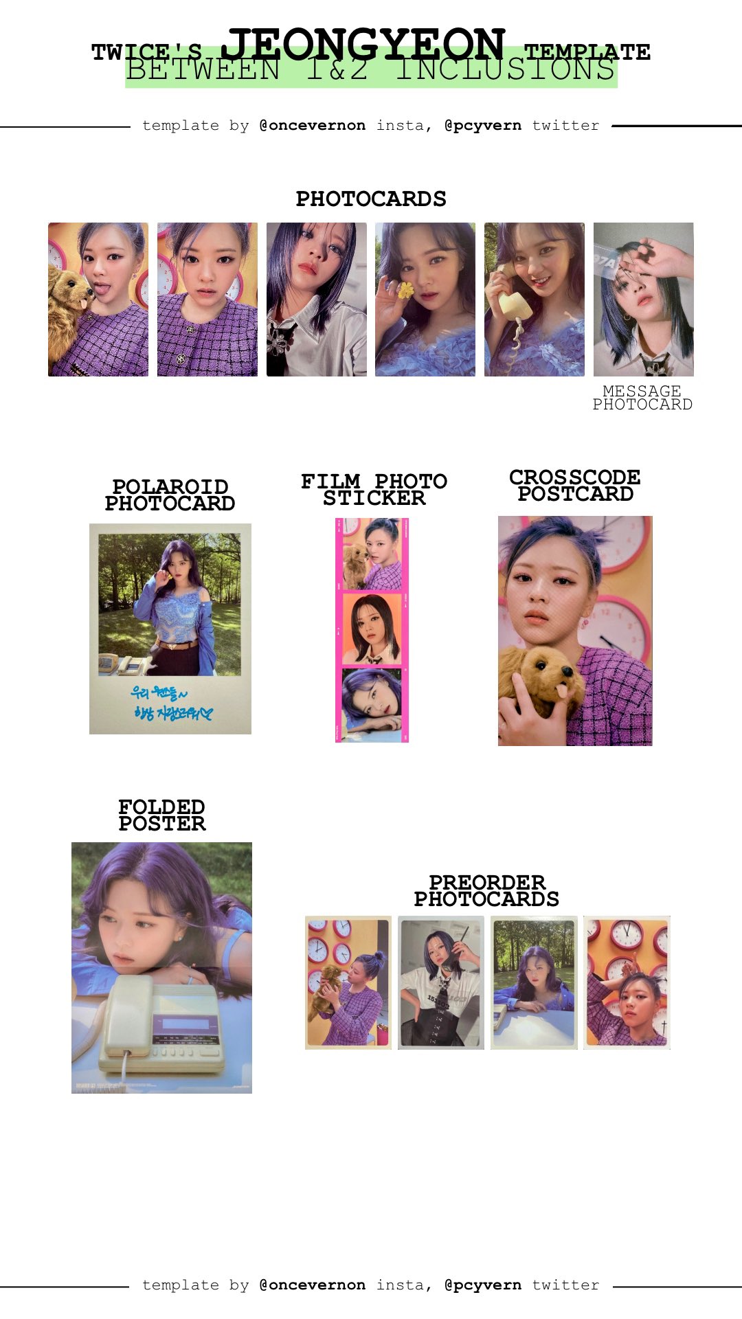 Twice 1 2 Album Details, Twice 1 2 Photocards