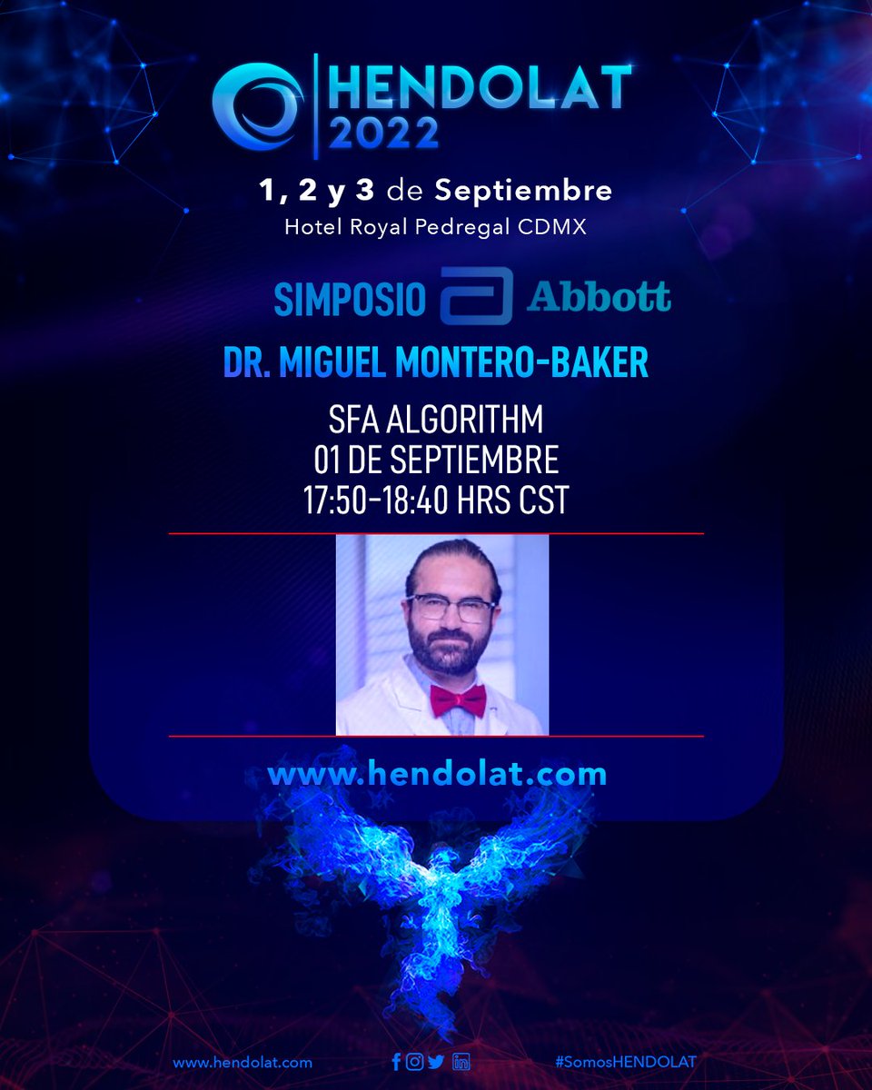 hendolat's tweet photo. 𝗣𝗥𝗢𝗚𝗥𝗔𝗠𝗔 𝗔𝗖𝗔𝗗É𝗠𝗜𝗖𝗢
𝗦𝗶𝗺𝗽��𝘀𝗶𝗼 𝗔𝗯𝗯𝗼𝘁𝘁
𝗖𝗼𝗻𝗴𝗿𝗲𝘀𝗼 𝗔𝗻𝘂𝗮𝗹 #hendolat2022
💫 Formato híbrido / Traducción Simultánea
Link de registro 👉 https://t.co/R5DuFFB9qM
#somoshendolat
#pasionhendolat
#ProgramaAcademico
#savethedate
#Abbott https://t.co/Axk5YAt9JQ