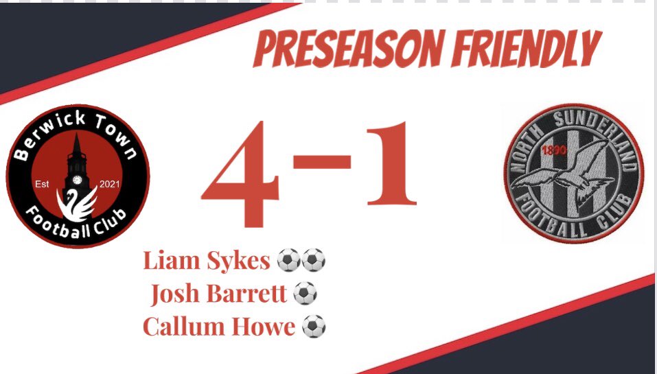 Great end to preseason ❤️🖤

We welcome Alnwick Town A, next Saturday at old Shielfield 1.30pm kick off 

Tonight’s attendance: 67