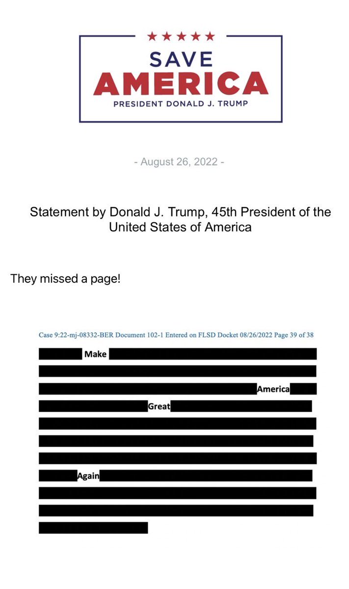 ElectionWiz's tweet photo. Statement on the release of the FBI affidavit by the 45th President of the United States, Donald J. Trump: https://t.co/IxtS2pQ7jd