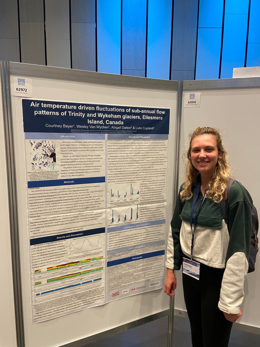 UWGlacier's tweet photo. Masters students Michael, @LaurenSamo, @im_nat_cold, @MonikaW_agner, @dpruth81, and @_CourtneyBayer presented their research at #Cryosphere2022 in Iceland! Check out their posters: https://t.co/BPDyNS8Czb
