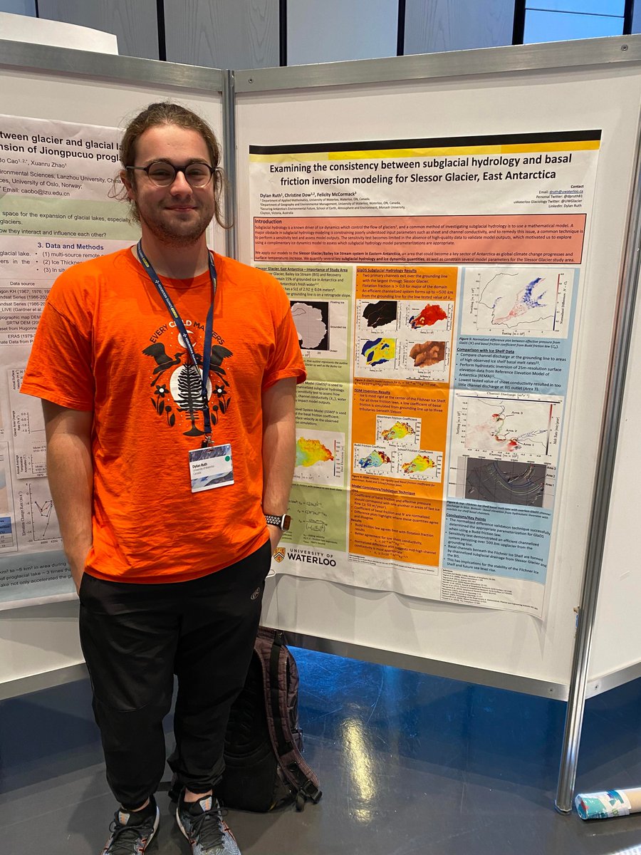 UWGlacier's tweet photo. Masters students Michael, @LaurenSamo, @im_nat_cold, @MonikaW_agner, @dpruth81, and @_CourtneyBayer presented their research at #Cryosphere2022 in Iceland! Check out their posters: https://t.co/BPDyNS8Czb