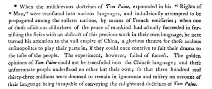 Reading Thomas Paine in China (John Barrow, 1804)
