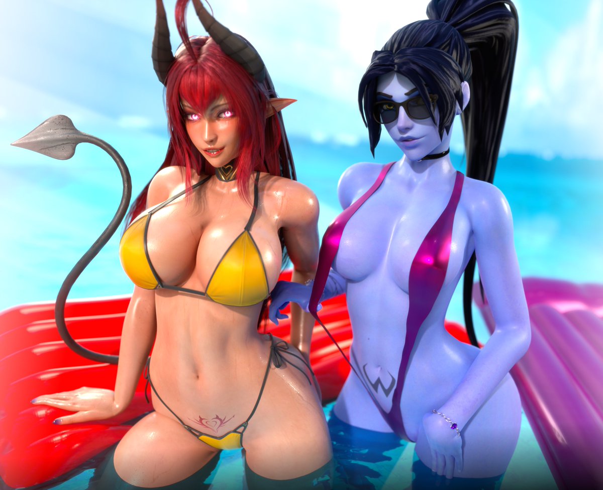 Adepti_'s tweet photo. Anyone up for a day at the beach, still?

Daemon Girl by @RyanReos 
Widowmaker by arhoangel

https://t.co/UHlEhtR5OY
#Fanart #Sinia #Overwatch #Widowmaker https://t.co/ODLysaN0YK