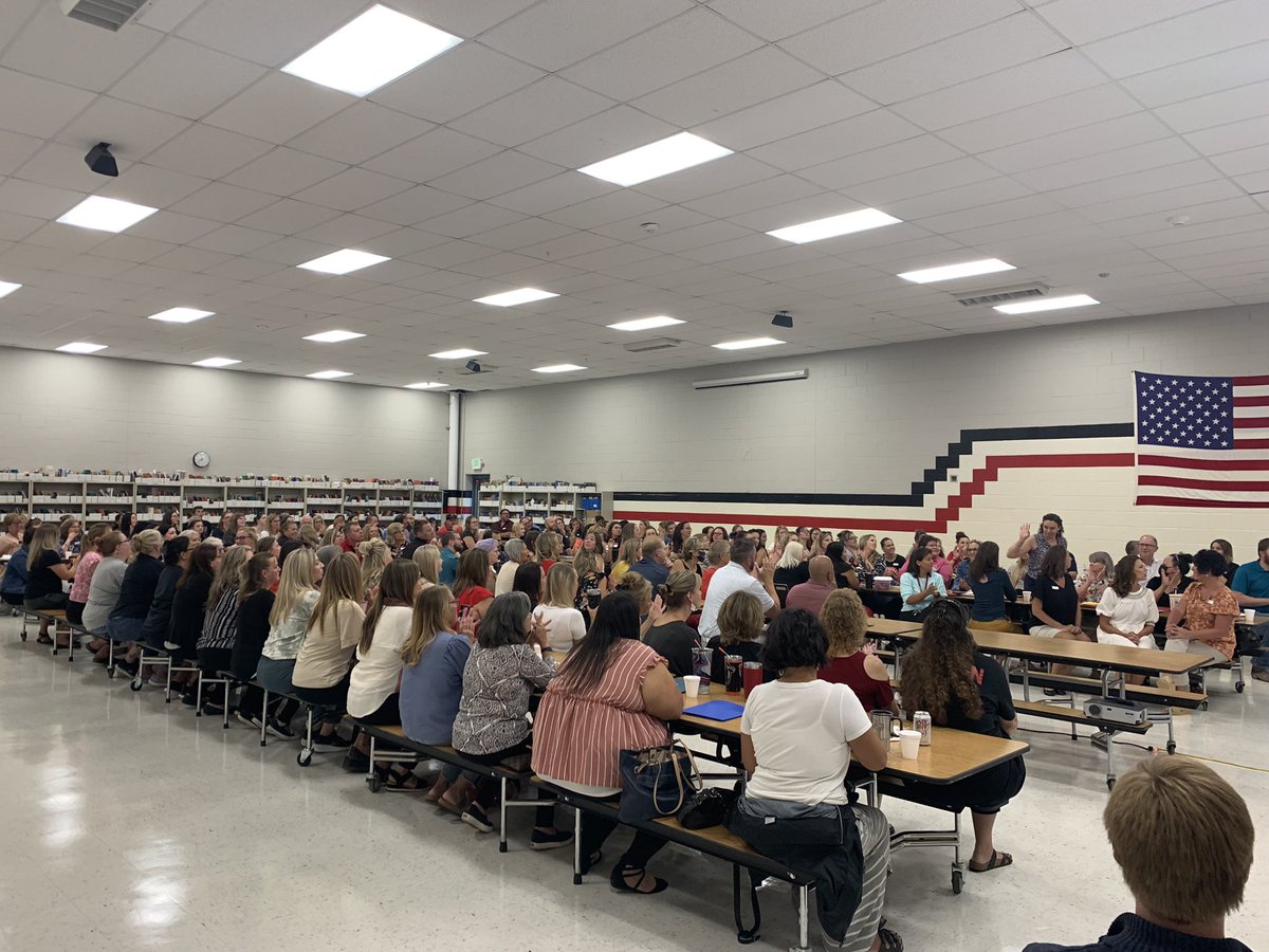 Strasburg Kickoff to a new school year. What an absolutely amazing staff. Expressing gratitude and committing to working WITH each other. #StrasburgColo