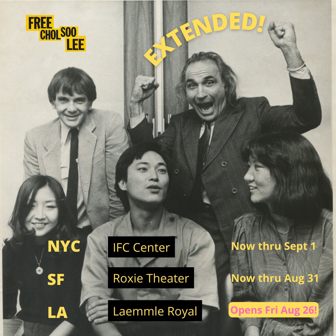 fcsl_film's tweet photo. #FREECHOLSOOLEE opens today 8/26 at the Laemmle Royal in Santa Monica, with a lineup of amazing moderators and movement activists joining us for the post-screening Q&A throughout the weekend.
https://t.co/XRTHy0u5Mf https://t.co/29T3DCyWCL