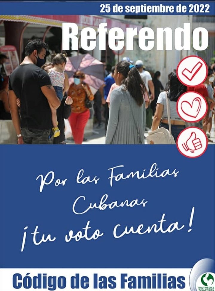 Un Código para todos, por el bienestar de cada familia cubana, inclusivo y moderno, un Código de Amor ♥️♥️♥️. #CubaPorLaVida #CubaEsAmor #CódigoSí #CubaViveEnLasFamilias