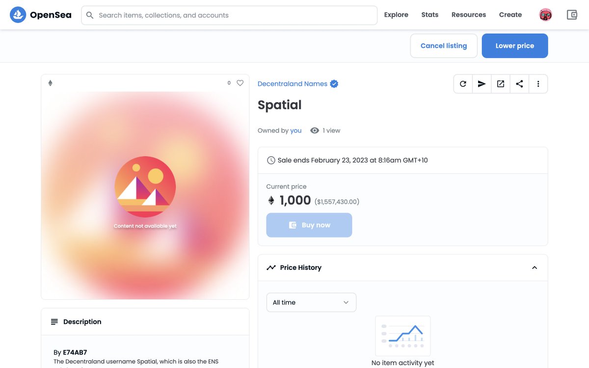 sidomains's tweet photo. For all those platforms who are looking to integrate with @decentraland the first thing you should do is to claim your name. Because if you don't someone else will.

Welcome to the #Web3 @spatialxr 😲 https://t.co/kVpyTmJRjM