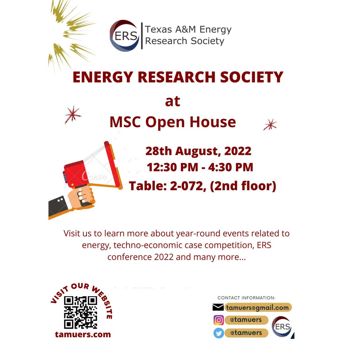 We're excited to meet you! Come see us at the MSC Open House this Sunday!

#TAMU #aggies