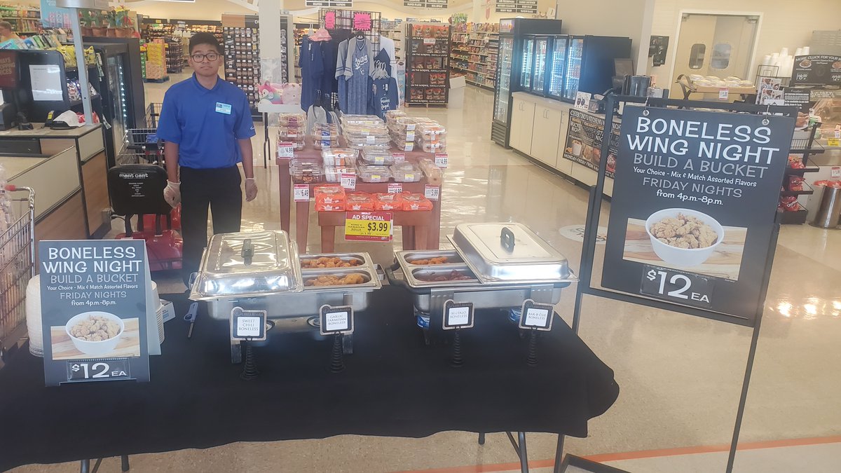 OPPriceChopper's tweet photo. It's Wing Night tonight! Come pick out your favorite flavors and build a bucket! Get one for you or multiple buckets to feed the family! https://t.co/78KYarj5f9