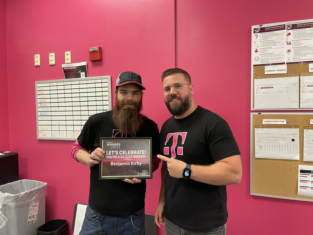 EvanBacheller's tweet photo. Just a couple guys who love beards and love taking care of our customers. Got a chance to recognize Joise and Kirby for their big time Q2 Winners Circle win @ScotOrlowski https://t.co/YytrdGA9vZ