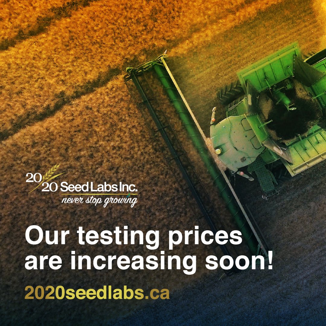 2020SeedLabs's tweet image. Less than one week left before our fall pricing kicks in! Samples may be mailed or brought to any drop-off location across the prairies, and any received before September 1st will be processed at our current rates. Visit the link below to get started!

ow.ly/HlYC50KtAJy