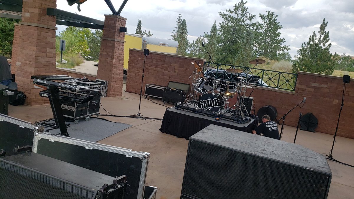 Setting for tonight's show at Civic Green Park in <a href="/HighlandsRanch_/">Highlands Ranch, CO</a> . Band starts at 6:30pm and is Free to the public. Come join us!