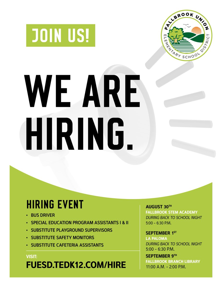 FUESD Is Hiring!