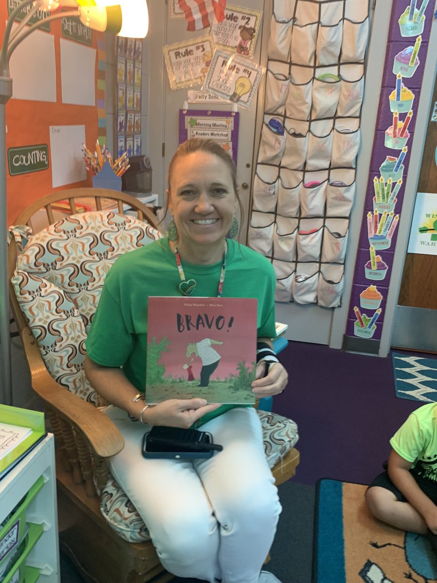 MrsGarrettNKC's tweet photo. Love that @renathunderhawk could come and share the book Bravo with us this morning!  Best Principal Ever!  My students loved it! #Winthedaywarriors #warriorscreate #MapleKinderStars @MapleWarriors https://t.co/570lBIMADo