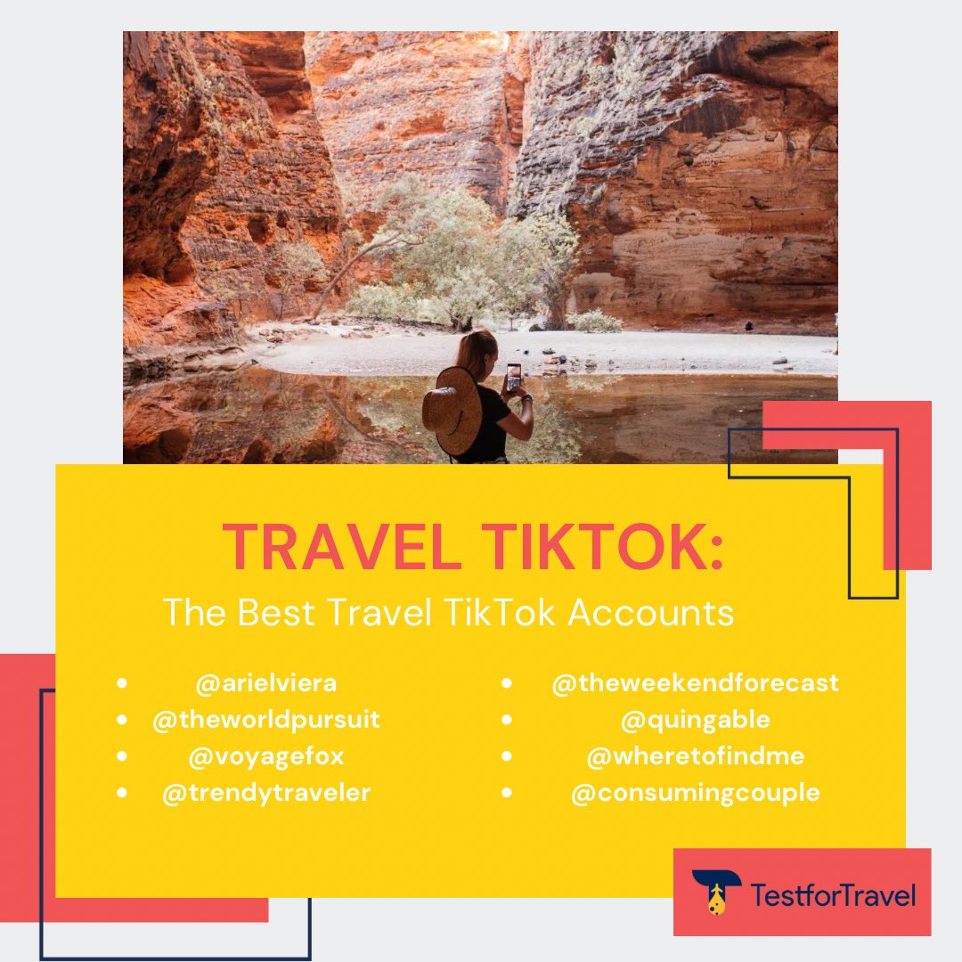 TestforTravel's tweet photo. Travel is in high demand right now, and it is important to find destinations worth going to. Check out these Tik Tok accounts that can guide you to your next best vacation! https://t.co/xm2hNMVTld

#Travel #TestForTravel #Traveling #Summer #COVID19 #COVID #COVIDTest #TikTok https://t.co/ETNKnSbDDH