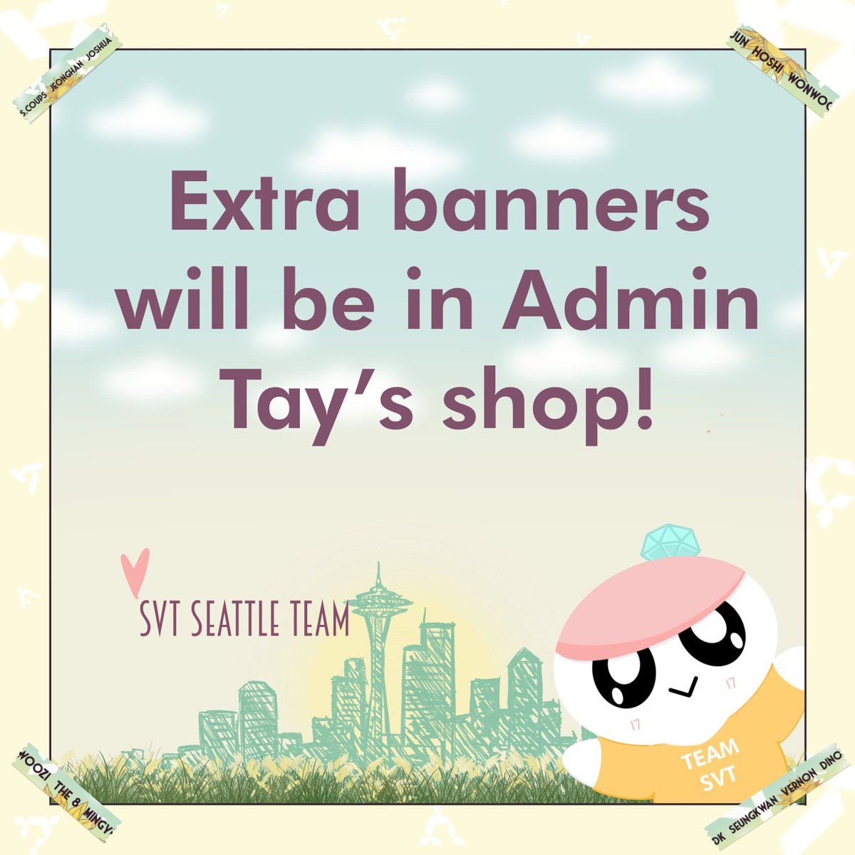modiamond95's tweet photo. Quick update on banners, all extras will be in my shop. They are free so the $2 is the cost of shipping since it wonโt let me put $0. The form we have up will be closed.
Extra Banners: https://t.co/AGfVQgaSjc
#BetheSunSeattle #bethesun_seattle #svtseattle #seventeeninseattle https://t.co/f1H0EpYPy4